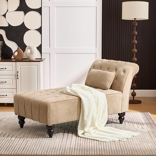 Rafaela Velvet Upholstered Chaise Lounge Chair Indoor with Lumbar Pillow, view 2
