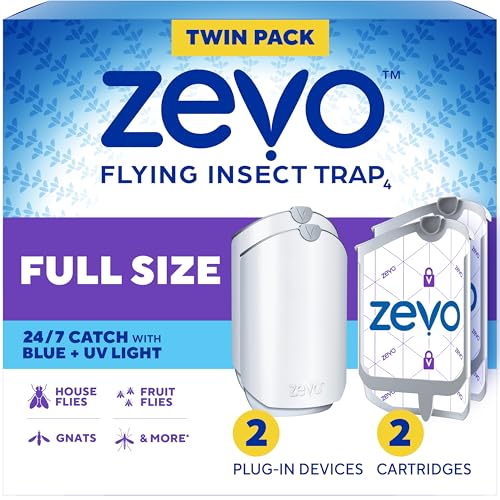 Zevo Flying Insect Trap for Fruit Flies & Gnats, 2 Plug-in Bases, 2 Refills, view 2