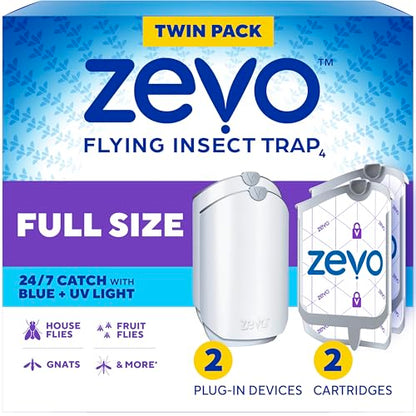 Zevo Flying Insect Trap for Fruit Flies & Gnats, 2 Plug-in Bases, 2 Refills, view 2