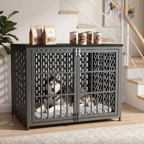 Heavy Duty 42 Inch Indestructible Furniture Dog Crate for High Anxiety Dogs, view 2