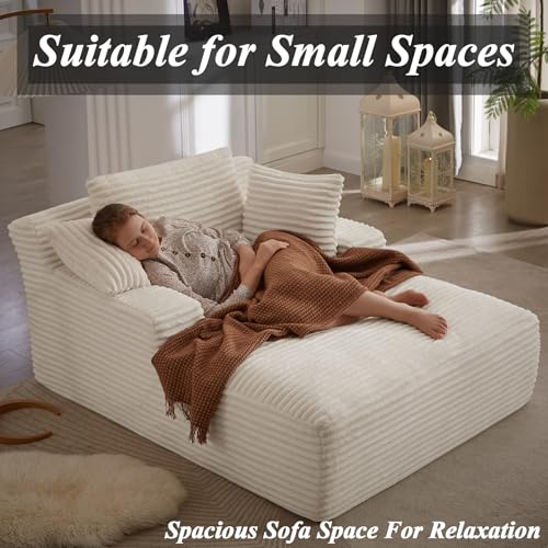 67 Inch Oversized Chaise Lounge Sofa Chair Indoor with 2 Pillows & Armrest, view 7