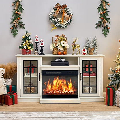 3-Sided Glass Fireplace TV Stand for TVs up to 65'' with 12 Color, view 7