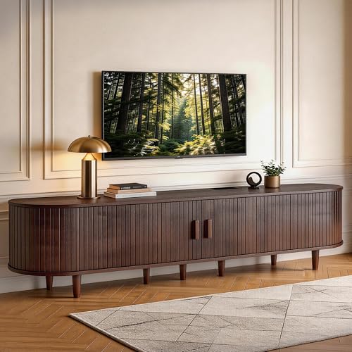 80" TV Stand with Sliding Doors for Living Room, view 2