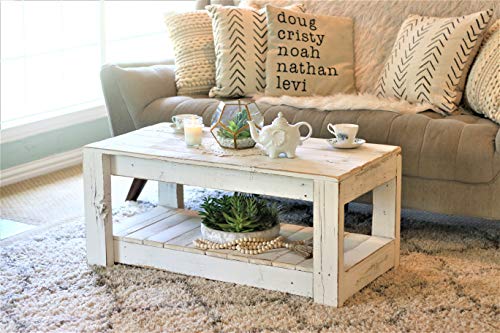 White original coffee table, view 4