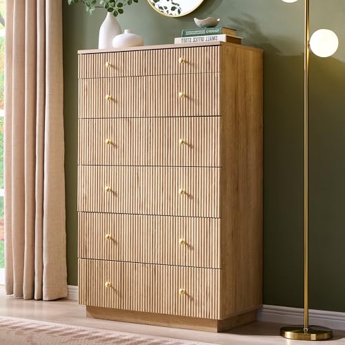 Fluted Dresser for Bedroom with 7 Drawers, view 6