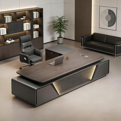 L Shaped Executive Desk with Drawers & Storage, view 2