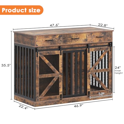 Dog Crate Furniture for Large Dog or 2 Small Dogs, view 3