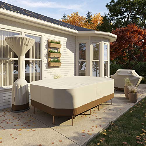 Patio Furniture Cover, Waterproof, Anti-UV, Wind Resistant, X-Large, Durable, Beige/Tan, 130" x 84"