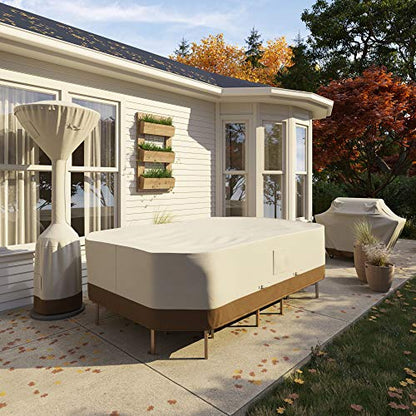 Patio Furniture Cover, Waterproof, Anti-UV, Wind Resistant, X-Large, Durable, Beige/Tan, 130" x 84"