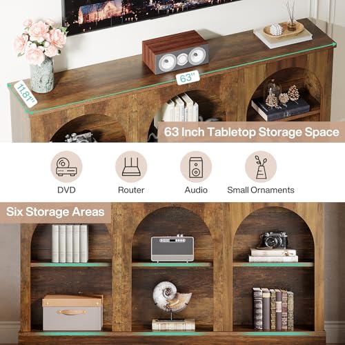 Tribesigns 63-Inch Arched Tall TV Stand for 55/60/65 Inch TVs, view 6
