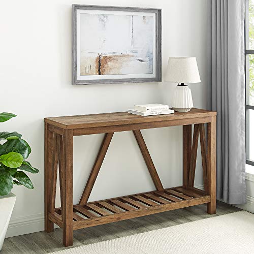 Modern Farmhouse Accent Entryway Table Entry Table Living Room End Table, 52 Inch, Rustic Oak