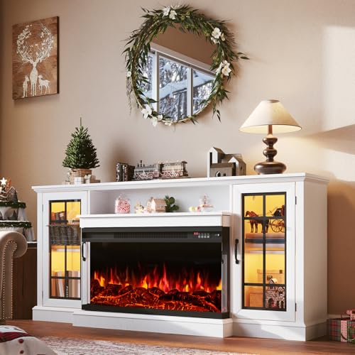 70 Inch Fireplace TV Stand for TVs up to 80", view 2
