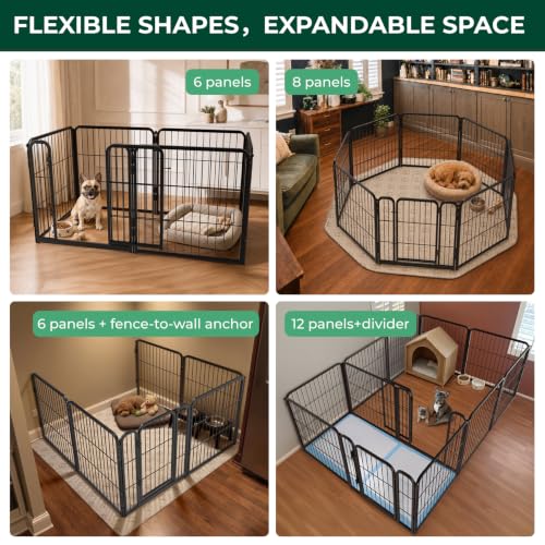 Homeplus Indoor Dog Playpen, 24" H, 6 Panels, for Puppies & Small Dogs, view 7