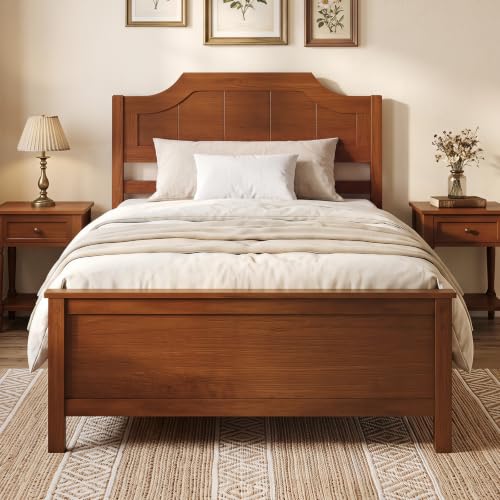 Queen Bed Frame, Platform Bed w/Headboard & Solid Wood Legs, view 5