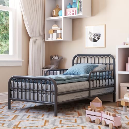 Monarch Ivy Metal Toddler Bed, Graphite Gray