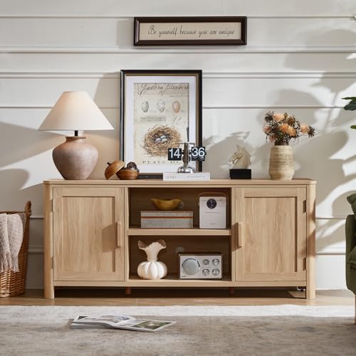 Farmhouse 55" Natural Oak Tv Stand, Tv Consoles for Living Room, view 5