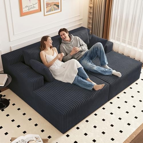 Modern Boneless Cloud Couch in Dark Grey, view 2