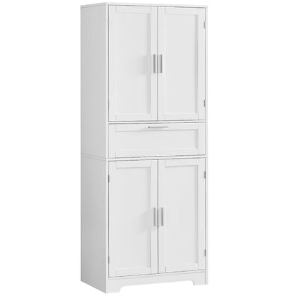 67" Tall Storage Cabinet, Rattan Cabinet with 2 Adjustable Shelves & Large Drawer, Pantry Cabinets for Kitchen, Living Room, Home Office, Natural | Adjustable Shelf