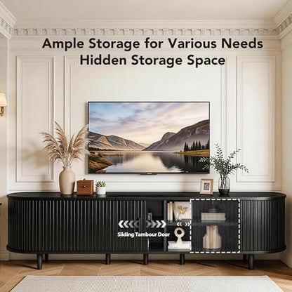 MXV 80" TV Stand with Sliding Doors for Living Room, view 6