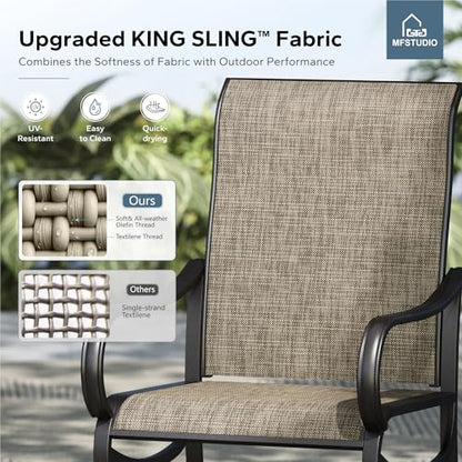 Patio Dining Chairs Set of 2, Deck Chairs with Breathable Quick-Drying Textilene Fabric & Sturdy Metal Frame, Outdoor Furniture Dining Chairs for Bistro Balcony Patio Yard