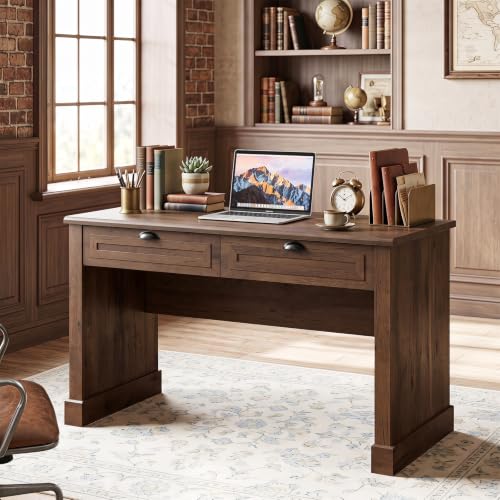 48” Computer Desk with 2 Drawers, Farmhouse Executive Desk, view 3