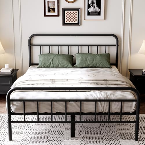 14Inch Metal Bed Frame, Full Size Bed Frame with Storage Space, view 2