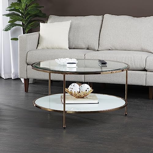 Risa Cocktail Table, Gold, 34 in x 34 in x 18 in