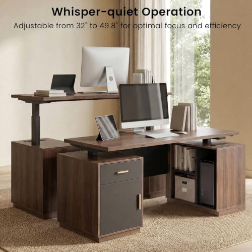59" Electric Executive Standing Desk with Drawer & CPU Storage, view 6
