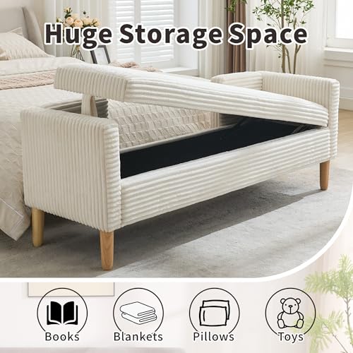 64.7" W Ottoman with Storage Bench for Bedroom End of Bed with Removable, view 7