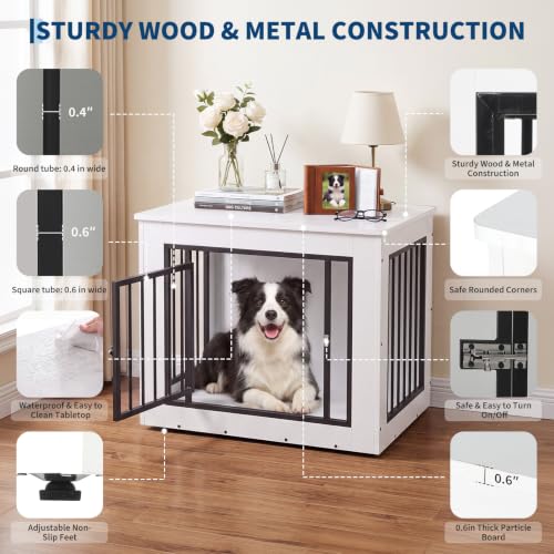 Dog Crate Furniture, 30" Modern Dog Kennel Indoor Side End Table, view 4