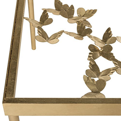 Safavieh FOX2589A Home Collection Rosalia Butterfly Coffee Table, Antique Gold