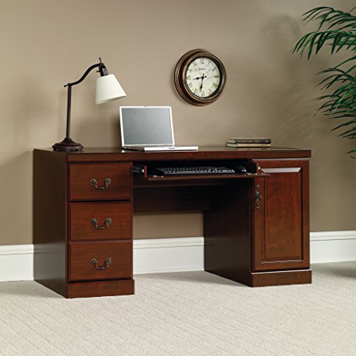 404944 Heritage Hill Computer Credenza, Classic Cherry Finish, L: 59.13" x W: 20.47" x H: 30.16"