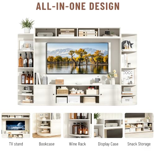 94.6" Entertainment Center with Bookshelves, view 4