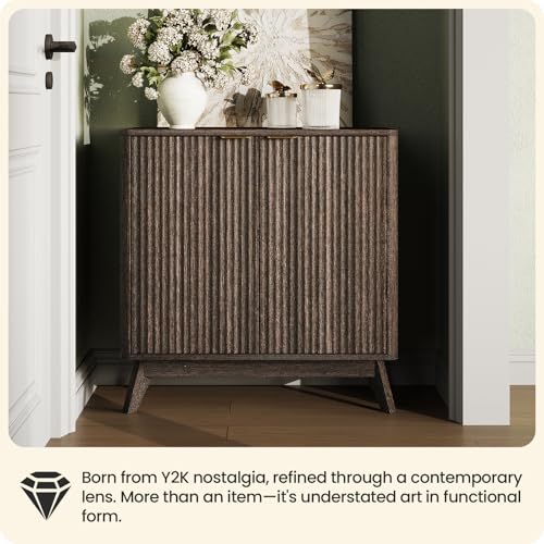 29'' Sideboard Buffet Cabinet with Storage, Fluted Cabinet with Rounded Corners, view 6