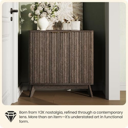 29'' Sideboard Buffet Cabinet with Storage, Fluted Cabinet with Rounded Corners, view 6