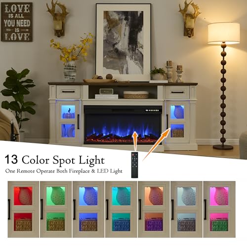 3-Side Fireplace TV Stand for up to 80 Inch TV, view 5
