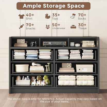 53'' Wide 9 Drawer Dresser for Bedroom, view 6
