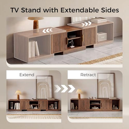 TV Stand for 55-80 Inches TVs, 63"-84.6" Adjustable Length, view 5