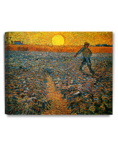 The Sower, Vincent Van Gogh Art Reproduction. Giclee Canvas Prints Wall Art for Home Decor 20x16