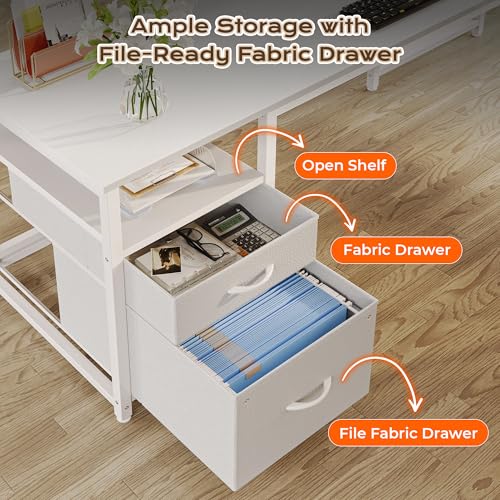 63 Inch L Shaped Desk with Power Outlets and USB-C Port, view 6