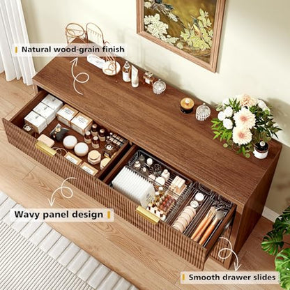 55.12" Modern Chest of Drawer, 6 Deep Drawers, Clothes Organizer, view 6