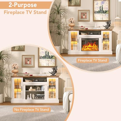 2-in-1 Multifunctional Fireplace TV Stand with 23" Removable Electric Fireplace, view 4