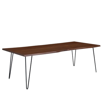 Ardor Dining Table 96 Inch Live Edge Acacia Wood Black Walnut Finish Modern Kitchen Room Entertaining Home Furniture Quality Stylish Elegant Durable Refined Versatile