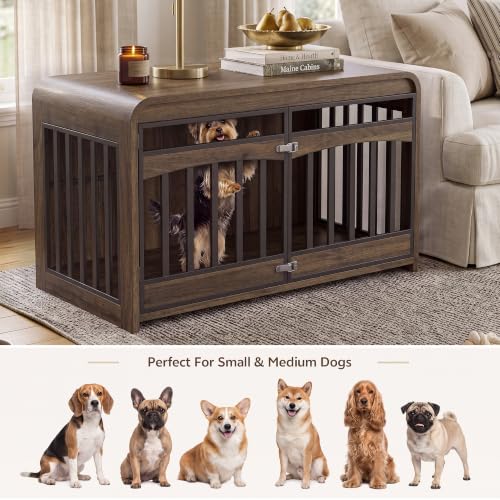 39.4" Dog Crate Furniture, Wooden Dog Cage for Small & Medium Dog, view 5