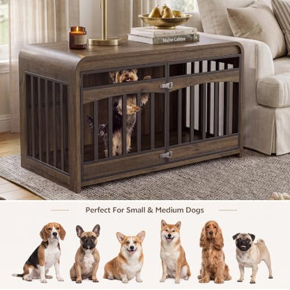 39.4" Dog Crate Furniture, Wooden Dog Cage for Small & Medium Dog, view 5