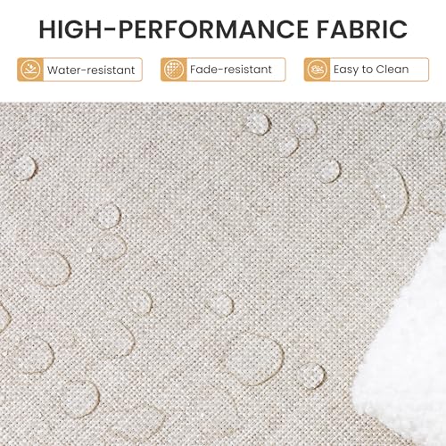 Outdoor Loveseat, 2 Seater Outdoor Couch with Soft Cushion, All-Weather Boho Rattan Patio Furniture for Balcony, Poolside, Backyard, Porch (Beige)