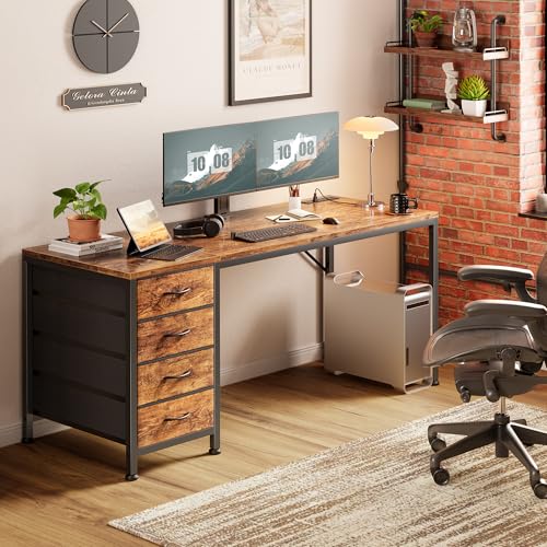 55.1 Inch Computer Office Desk with Power Outelts and USB-C Port, view 3