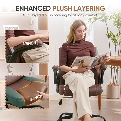 Home Office Chair with Lumbar Support, 5" Thickened Seat, view 4