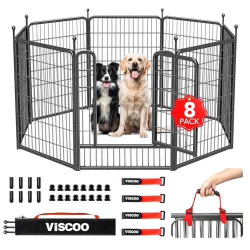 Dog Playpen Outdoor, 8 Panels 40" High Heavy Duty Metal Dog Pen, view 2