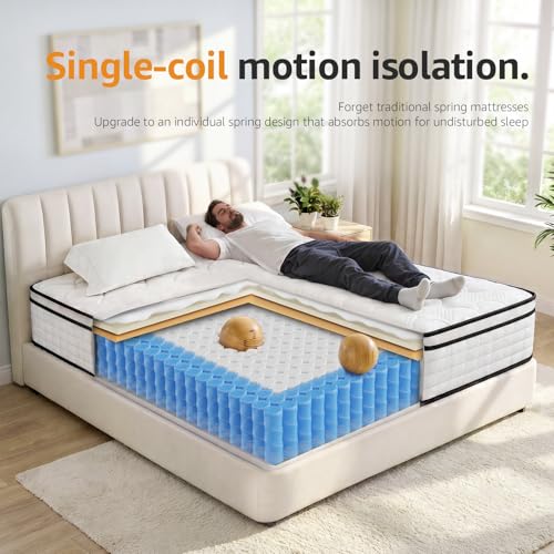 Twin 10 Inch Hybrid Mattress in a Box, Balanced Medium Feel, view 5